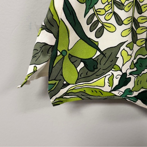 J Crew  Silk Slip Top Spaghetti Strap, Green & White Tropical Forest, Lined, 10 - Picture 7 of 7